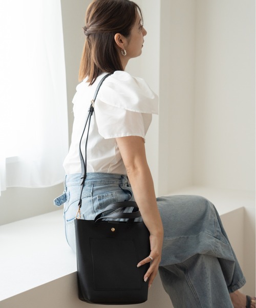 Rename（リネーム）の「Rename 2way コンパクト ミニ トート ショルダーバッグ（ショルダーバッグ・レディース・スカイブルー/ブラック/シルバー/アイボリー系/ブラック×シルバー/モカ・FREE）」の13枚目の写真