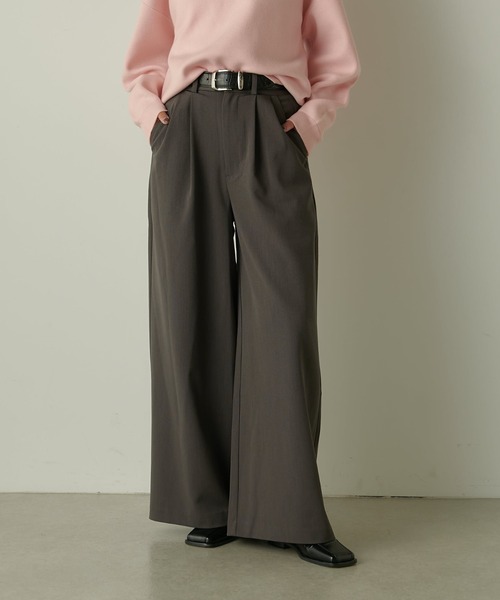 Lui's(ルイス)の「ワイドストレートパンツ(その他パンツ・レディース・オフホワイト/ブラック/グレー・36/38)」の3枚目の写真