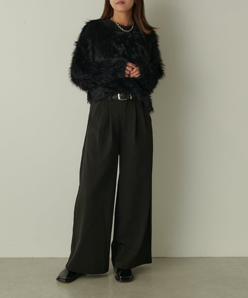 Lui's(ルイス)の「ワイドストレートパンツ(その他パンツ・レディース・オフホワイト/ブラック/グレー・36/38)」の16枚目の写真