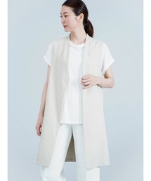 YORT（ヨート）の「【接触冷感・UVカット】リネン混ストレッチロングジレ（ベスト）」