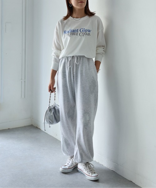 Riberry（リベリー）の「箔プリントスウェットパンツ（スウェットパンツ・レディース・オートミール/チャコールグレー・FREE）」の7枚目の写真