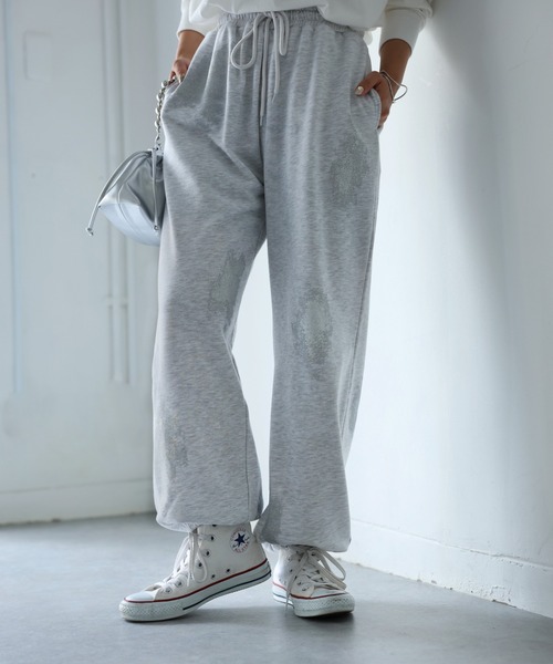 Riberry（リベリー）の「箔プリントスウェットパンツ（スウェットパンツ・レディース・オートミール/チャコールグレー・FREE）」の8枚目の写真