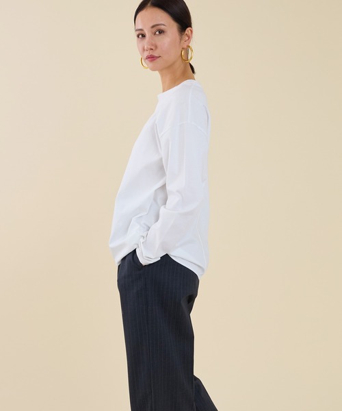 marmors（マルモア）の「【marmors】long t-shirt（Tシャツ/カットソー・レディース・ブラック/ホワイト/チャコールグレー・36）」の12枚目の写真