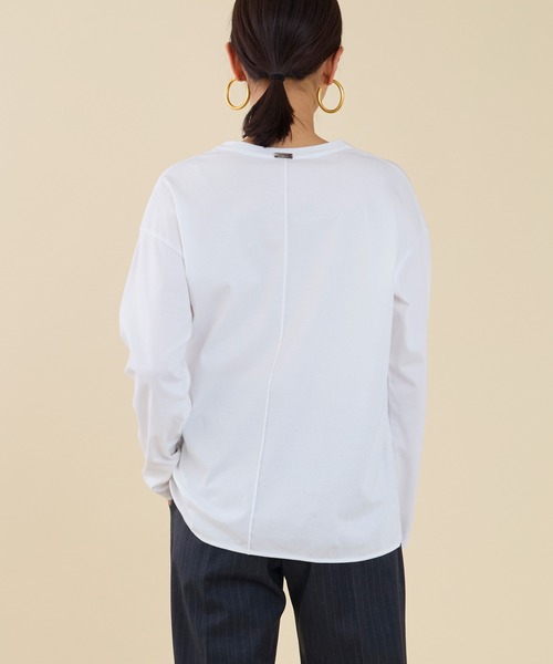 marmors（マルモア）の「【marmors】long t-shirt（Tシャツ/カットソー・レディース・ブラック/ホワイト/チャコールグレー・36）」の15枚目の写真