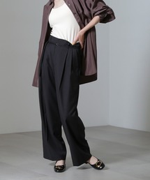 スーチングワイドスラックスパンツ