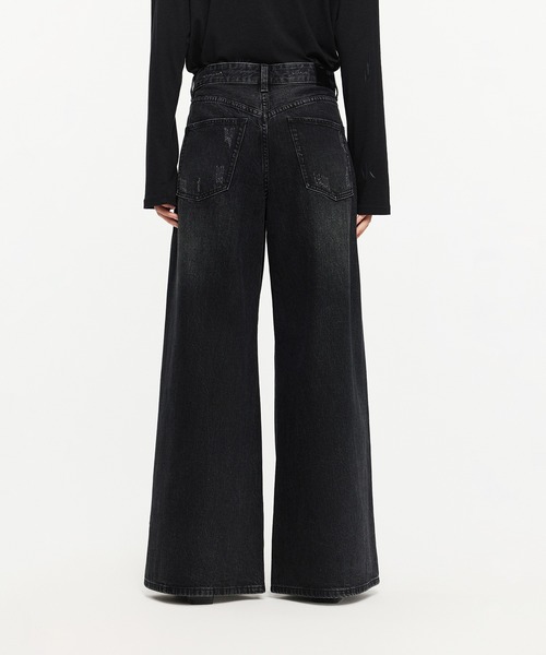 JNBY（ジェーエヌビーワイ）の「Vintage Wide-leg Jeans / ヴィンテージジーンズ（デニムパンツ・レディース・ブラック/グレー/ベージュ・34/36/38）」の5枚目の写真