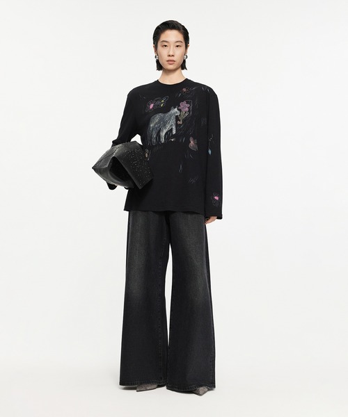 JNBY（ジェーエヌビーワイ）の「Vintage Wide-leg Jeans / ヴィンテージジーンズ（デニムパンツ・レディース・ブラック/グレー/ベージュ・34/36/38）」の6枚目の写真