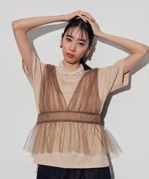 チュールビスチェセットTシャツ