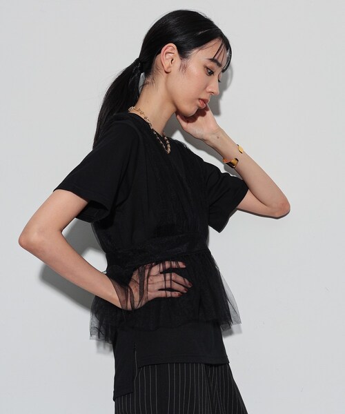 チュールビスチェセットTシャツ LILY BROWN｜チュールビスチェセットTシャツ | Rakuten Fashion