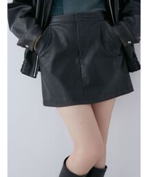 MURUA | 【SET UP対応】ヴィンテージライクフェイクレザーミニスカート(スカート)