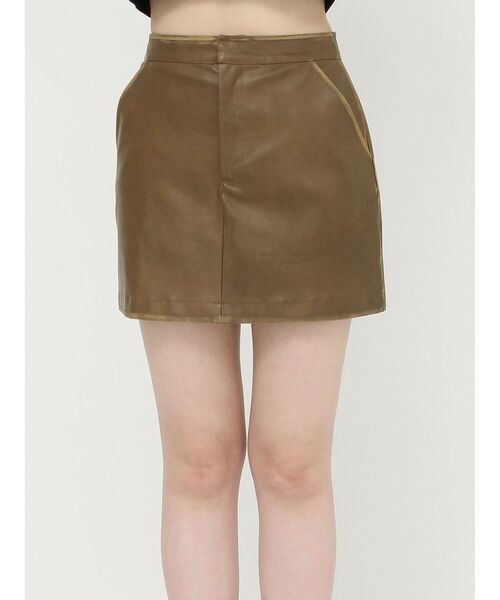 MURUA（ムルーア）の「【SET UP対応】ヴィンテージライクフェイクレザーミニスカート（スカート・レディース・ブラウン/ブラック/ブルー・1/2）」の14枚目の写真