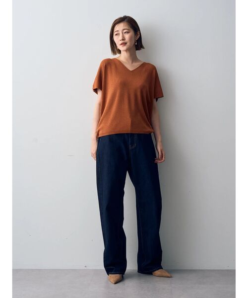 YECCA VECCA(イェッカヴェッカ)の「ラメVネックドルマンニット(ニット/セーター・レディース・ブラック/テラコッタ/ベージュ・FREE)」の17枚目の写真