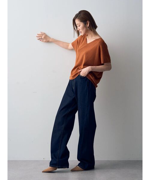 YECCA VECCA(イェッカヴェッカ)の「ラメVネックドルマンニット(ニット/セーター・レディース・ブラック/テラコッタ/ベージュ・FREE)」の18枚目の写真