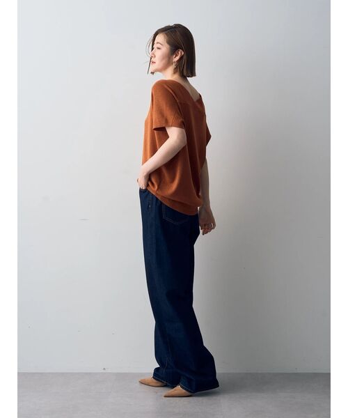 YECCA VECCA(イェッカヴェッカ)の「ラメVネックドルマンニット(ニット/セーター・レディース・ブラック/テラコッタ/ベージュ・FREE)」の19枚目の写真