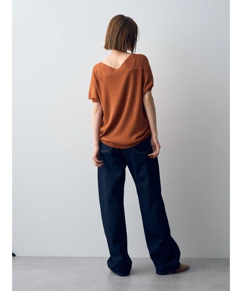 YECCA VECCA(イェッカヴェッカ)の「ラメVネックドルマンニット(ニット/セーター・レディース・ブラック/テラコッタ/ベージュ・FREE)」の20枚目の写真
