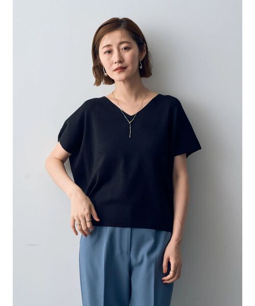 YECCA VECCA(イェッカヴェッカ)の「ラメVネックドルマンニット(ニット/セーター・レディース・ブラック/テラコッタ/ベージュ・FREE)」の22枚目の写真