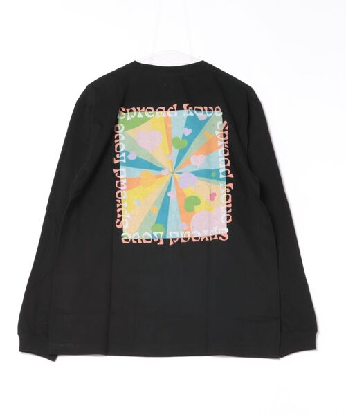 NO WAY(ノーウェイ)の「/Spread Love/オリジナルプリント L/S T(Tシャツ/カットソー・レディース・ホワイト/ブラック・MEDIUM/LARGE/SMALL)」の3枚目の写真