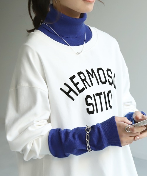 HUG.U(ハグユー)の「シルク混ニットインナー(Tシャツ/カットソー・レディース・ロイヤルブルー/ブラウン/レッド/グレー/ブラック/ライトピンク/ライトベージュ/オリーブ/テラコッタ・M/L)」の18枚目の写真