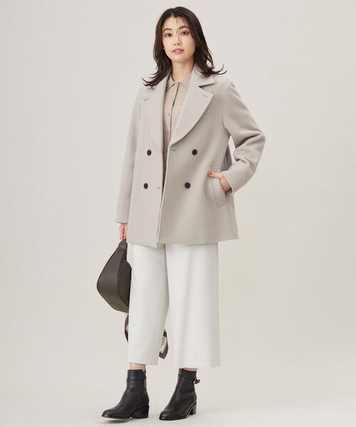 Jackal 140sソフトメルトン Pコート / J.PRESS LADIES L