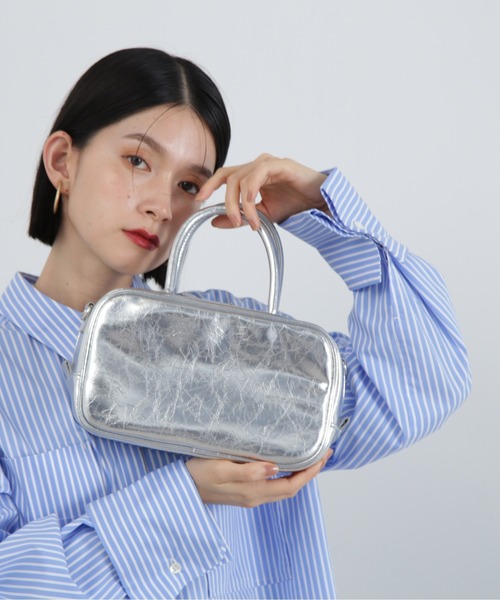 N.（N. Natural Beauty Basic）（エヌエヌナチュラルビューティーベーシック）の「◆スクエアボストンバッグ（ボストンバッグ・レディース・レッド/シルバー/ブラック・ﾌﾘ-）」の7枚目の写真