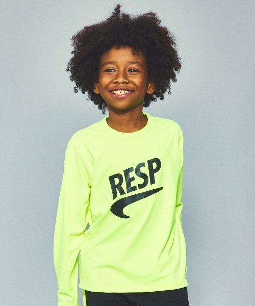 RE/SP（アールイーエスピー）の「RE/SP RE/SP L/S Tee / アールイーエスピー アールイーエスピー ロングスリーブTシャツ（Tシャツ/カットソー・キッズ・ブラック/ライム・1/2/3/4）」の2枚目の写真