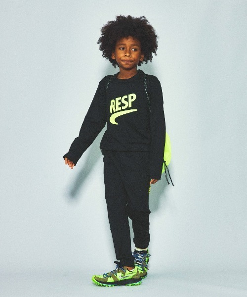 RE/SP（アールイーエスピー）の「RE/SP RE/SP L/S Tee / アールイーエスピー アールイーエスピー ロングスリーブTシャツ（Tシャツ/カットソー・キッズ・ブラック/ライム・1/2/3/4）」の5枚目の写真