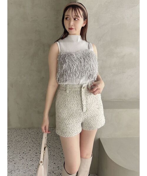 dazzlin（ダズリン）の「【セットアップ対応】コンパクトツイードショートパンツ（その他パンツ・レディース・ベージュ/ピンク・SMALL/MEDIUM）」の16枚目の写真