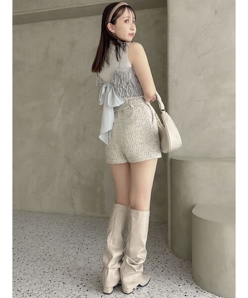 dazzlin（ダズリン）の「【セットアップ対応】コンパクトツイードショートパンツ（その他パンツ・レディース・ベージュ/ピンク・SMALL/MEDIUM）」の14枚目の写真