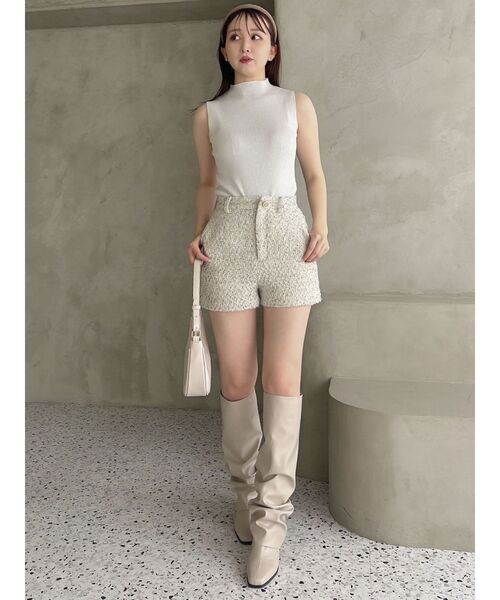 dazzlin（ダズリン）の「【セットアップ対応】コンパクトツイードショートパンツ（その他パンツ・レディース・ベージュ/ピンク・SMALL/MEDIUM）」の13枚目の写真