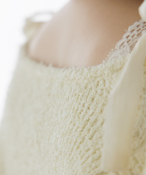 flower(フラワー)の「レディニットトップ(ニット/セーター・レディース・ホワイト/レモンイエロー・FREE)」の7枚目の写真