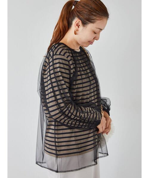 Lugnoncure(ルノンキュール)の「無地スパンコールアソートチュールトップス(その他トップス・レディース・ブラック/ベージュ/シルバー・F)」の2枚目の写真