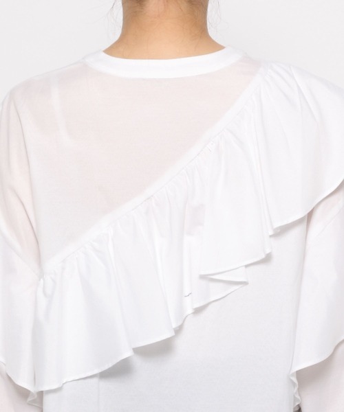 LOWRYS FARM（ローリーズファーム）の「ショートフリルシャツ 135780（シャツ/ブラウス・レディース・チャコールグレー/オフホワイト/ブルー・FREE）」の21枚目の写真