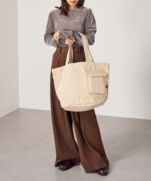 ROOTOTE(ルートート)の「【ROOTOTE】SN.ミディアム.リサイクルコットンH-A 1286※(トートバッグ・レディース・ベージュ/グレー/ネイビー/ダークベージュ/ミント/サックスブルー/ピンク・FREE)」の14枚目の写真