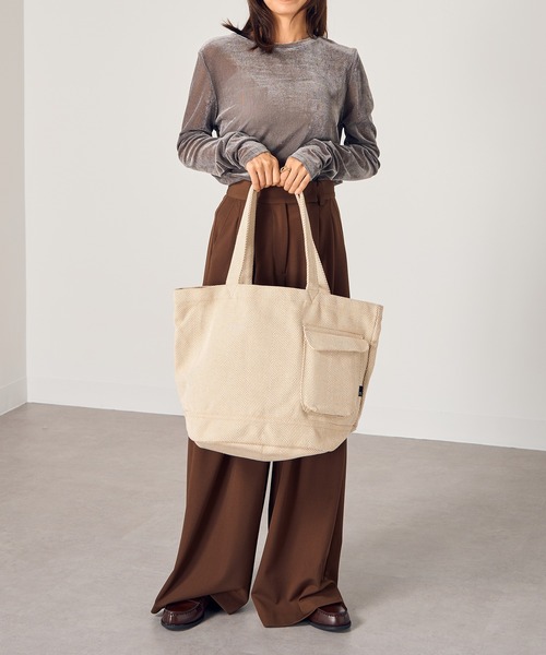 ROOTOTE(ルートート)の「【ROOTOTE】SN.ミディアム.リサイクルコットンH-A 1286※(トートバッグ・レディース・ベージュ/グレー/ネイビー/ダークベージュ/ミント/サックスブルー/ピンク・FREE)」の15枚目の写真