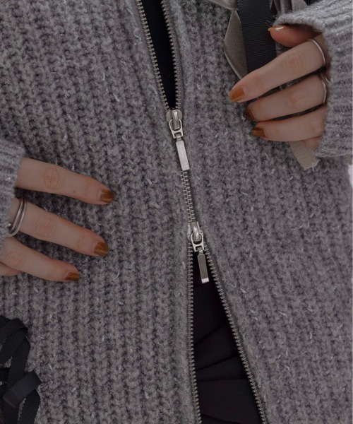 新品未使用　Eimee Law エイミーロウ　リボン　カーディガン　アイボリー Eimee Law エイミーロウ リボン カーディガン アイボリー ラメ