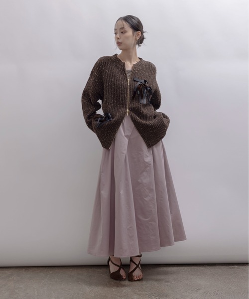 ランダムリボンラメネップZIPカーデ（カーディガン/ボレロ）｜Eimee