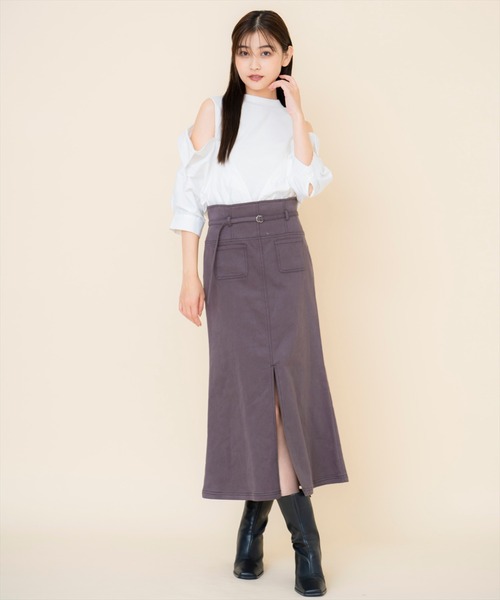 REDYAZEL（レディアゼル）の「シャツレイヤードトップス（Tシャツ/カットソー・レディース・ベージュ/ネイビー/オフホワイト・FREE）」の10枚目の写真