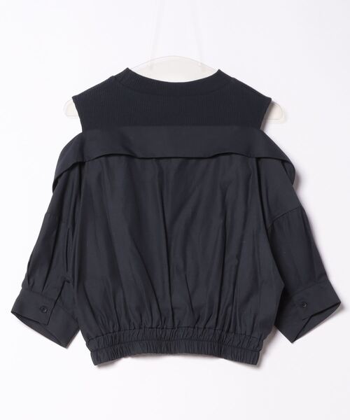 REDYAZEL（レディアゼル）の「シャツレイヤードトップス（Tシャツ/カットソー・レディース・ベージュ/ネイビー/オフホワイト・FREE）」の7枚目の写真