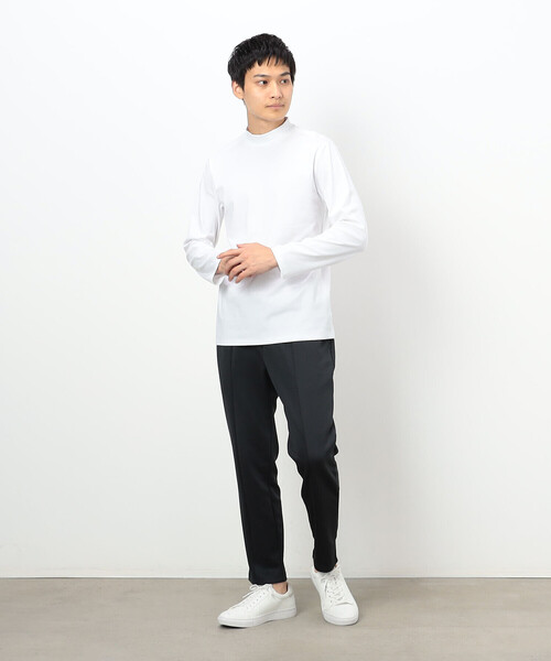 セール】コットンスムース モックネックTシャツ （長袖）（Tシャツ