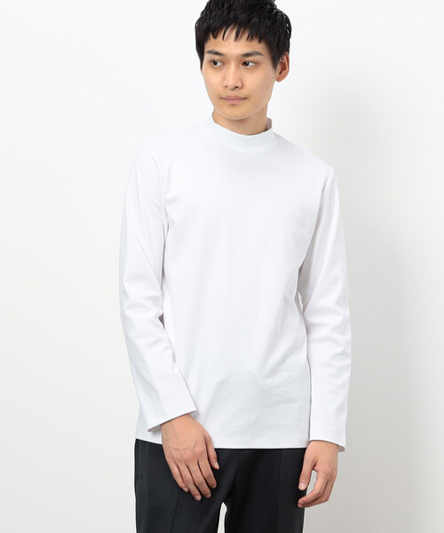 セール】コットンスムース モックネックTシャツ （長袖）（Tシャツ