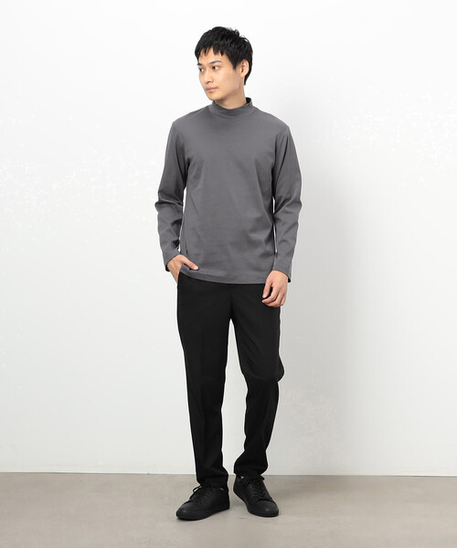 セール】コットンスムース モックネックTシャツ （長袖）（Tシャツ