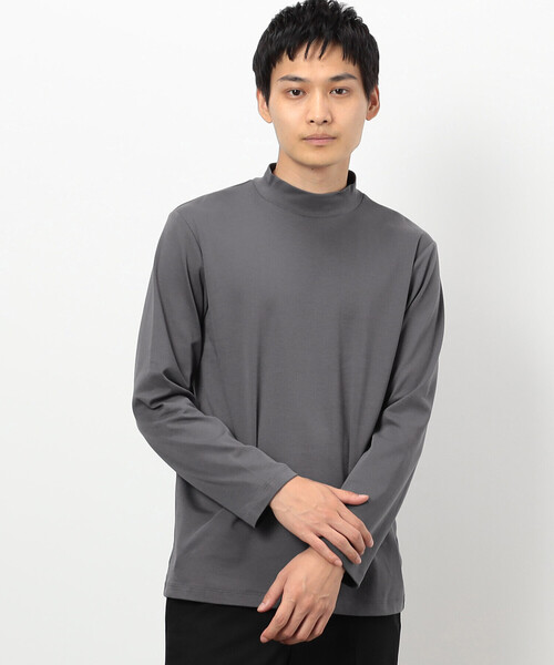 COMME CA ISM（コムサイズム）の「コットンスムース モックネックＴシャツ  （長袖）（Tシャツ/カットソー・メンズ・ブラック/ホワイト/チャコール・SMALL/MEDIUM/LARGE）」の11枚目の写真
