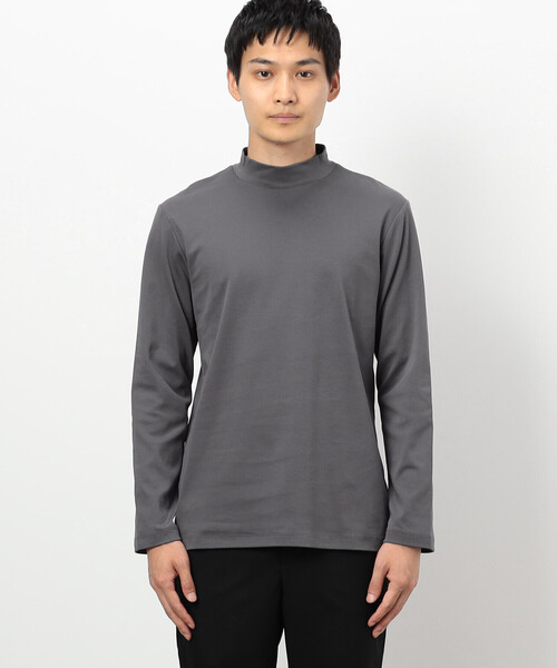 COMME CA ISM（コムサイズム）の「コットンスムース モックネックＴシャツ  （長袖）（Tシャツ/カットソー・メンズ・ブラック/ホワイト/チャコール・SMALL/MEDIUM/LARGE）」の12枚目の写真