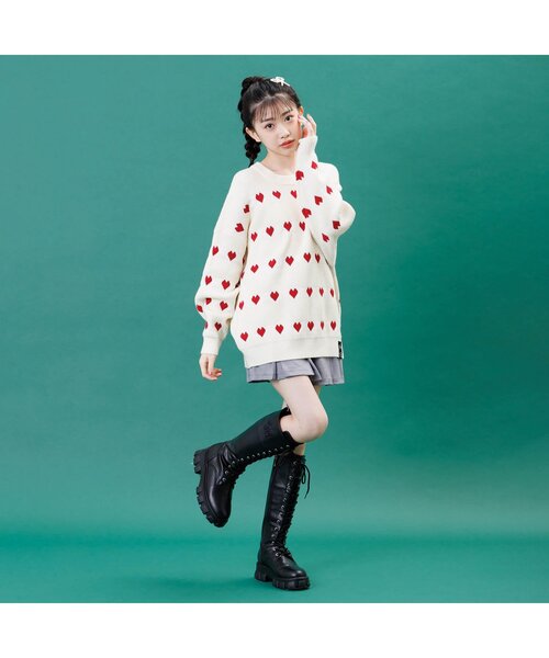 algy(アルジー)の「ボリュームソールレースアップロングブーツ(ブーツ・キッズ・ブラック・23/24/22.5/23.5)」の2枚目の写真
