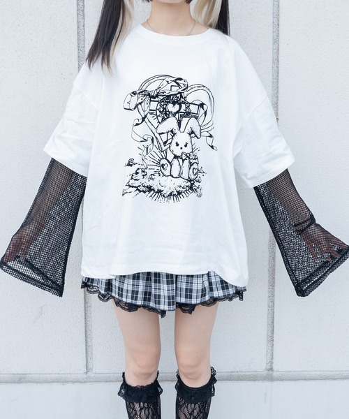 tシャツ ドッキングイラストＴシャツ レディース ドッキングイラストTシャツ（Tシャツ/カットソー）｜Pal elfy