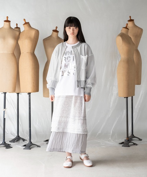 mintdesigns(ミントデザインズ)の「LACE COLLAGE SKIRT / レースコラージュスカート(スカート・レディース・ブラック/グレー・2)」の8枚目の写真