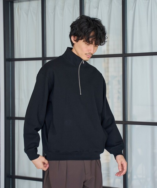 RONEL(ロネル)の「ハーフジップスウェット(スウェット・メンズ・ブラック/ライトグレー・L/M/S)」の4枚目の写真