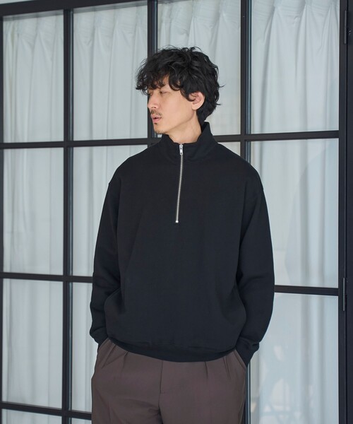 RONEL(ロネル)の「ハーフジップスウェット(スウェット・メンズ・ブラック/ライトグレー・L/M/S)」の5枚目の写真
