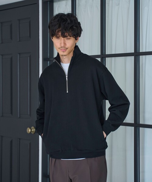 RONEL(ロネル)の「ハーフジップスウェット(スウェット・メンズ・ブラック/ライトグレー・L/M/S)」の6枚目の写真