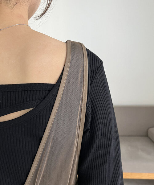 CAPRICIEUX LE'MAGE（カプリシューレマージュ）の「【低身長サイズあり】チュール切替ロンパース（サロペット/オーバーオール・レディース・ブラウン/ブラック・36/38/PS）」の19枚目の写真